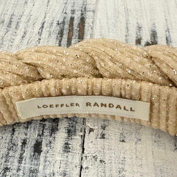 Loeffler Randall “Lilac” Braided Headband Beige with Sparkles - Picture 4 of 4